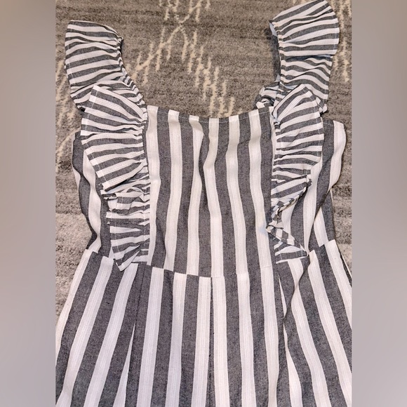 FLORA STRIPE JUMPSUIT charcoal/white SOLD OUT AIZW XS like new! Perfect  ♥️ - Picture 7 of 16